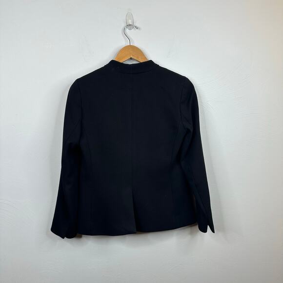 J. Crew Black Open Front Collarless Blazer - Picture 3 of 7